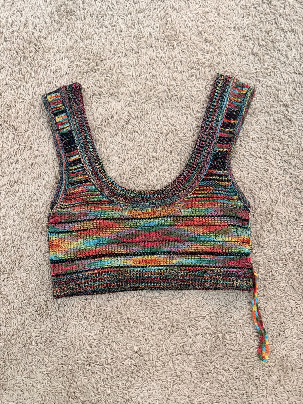 Kerisma Multicolor Striped Knit Scoop Crop Tank